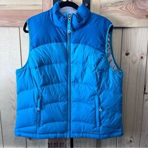 L.L. Bean Women’s XL Down Vest Teal/Blue Pockets Lined Full Zip Puffer Winter